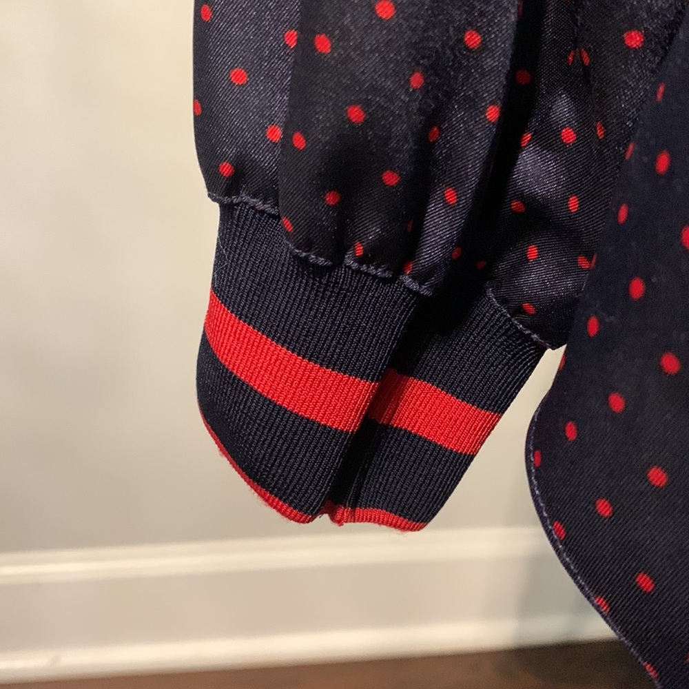Lauren Ralph Lauren Haberdashery Navy Blue/Red Polka Dot Tunic Top Size M
